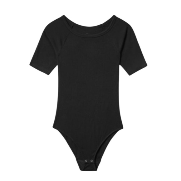 Everlane Ribbed Tencel Short Sleeve Bodysuit Black Size S - Picture 11 of 12